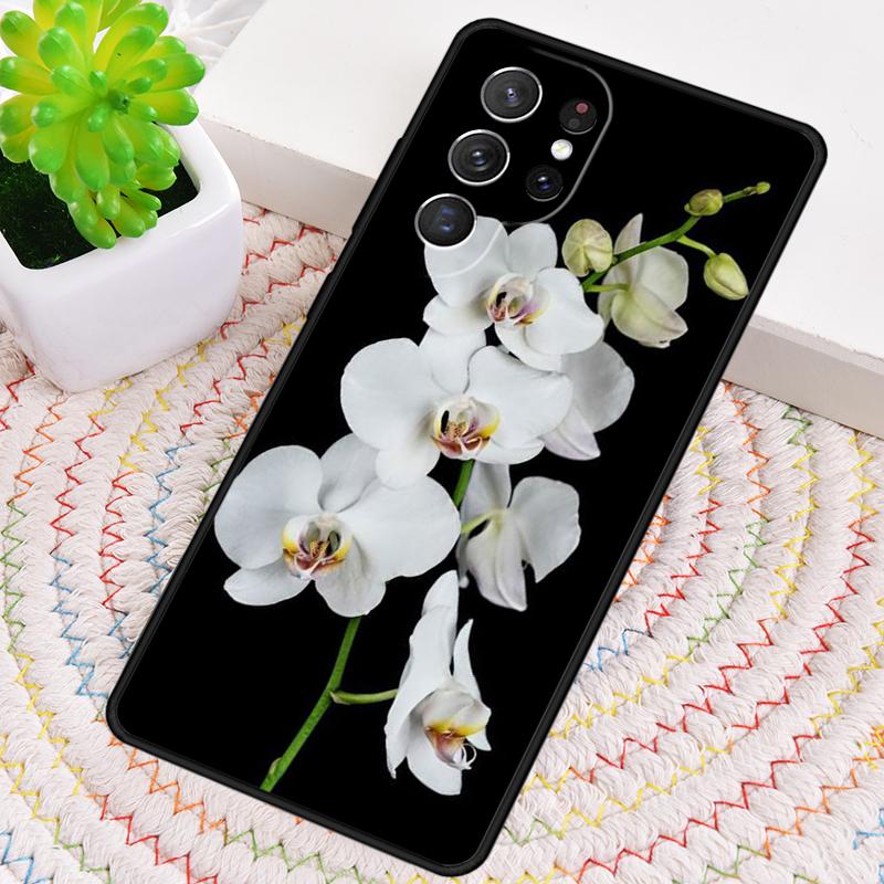 Orchid Flowers Colorful Silicone Phone Case For Samsung Galaxy note 10 pro S26 S25 S24 S23 S22 S21 Plus S25Ultra Capa Cover