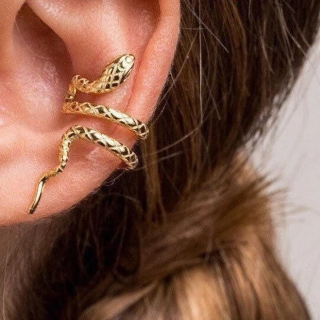 1 Stück Edelstahl Minimal Schlangen Ohr Manschette für Damen Hohe Qualität 18 Karat Metall Geometrisch Temperament Schmuck Bijoux Femme