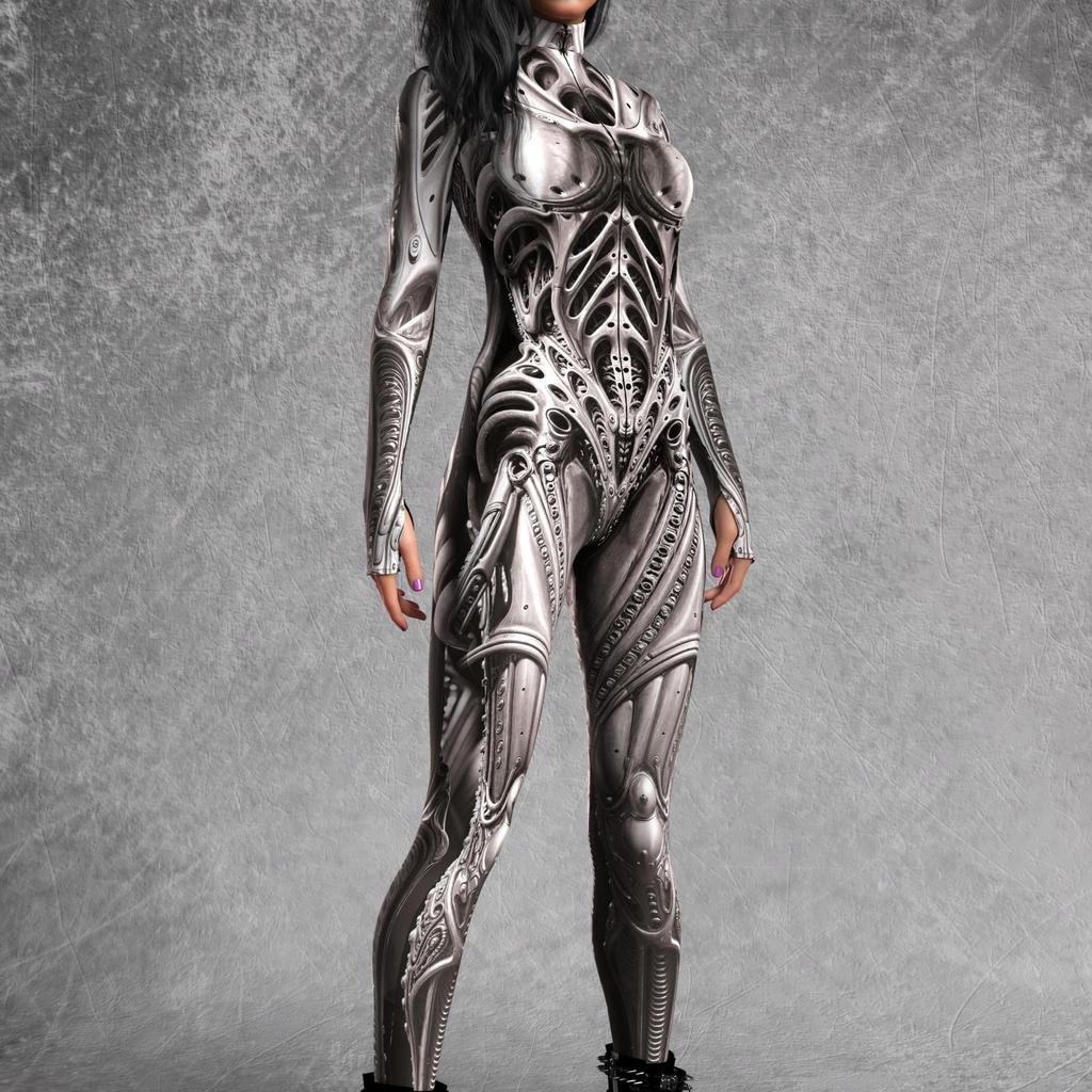 Unisex Cyber Punk 3D Digitaltryck Halloweenfest Rollspelsdräkt Kvinnor Män Cosplay Kostym Karnevals Jumpsuit
