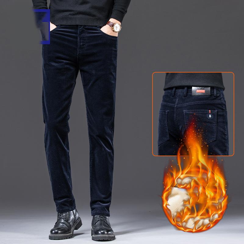 

Мужские вельветовые брюки, мужские зимние толстые теплые деловые прямые повседневные брюки, модные корейские флисовые зеленые мешковатые брюки, мужские 38