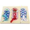SUNGOOYUE Kid Shoes Training Toy, Wooden Learn to Tie Shoes Practice Board for Kids Preschool, Ages 3-7