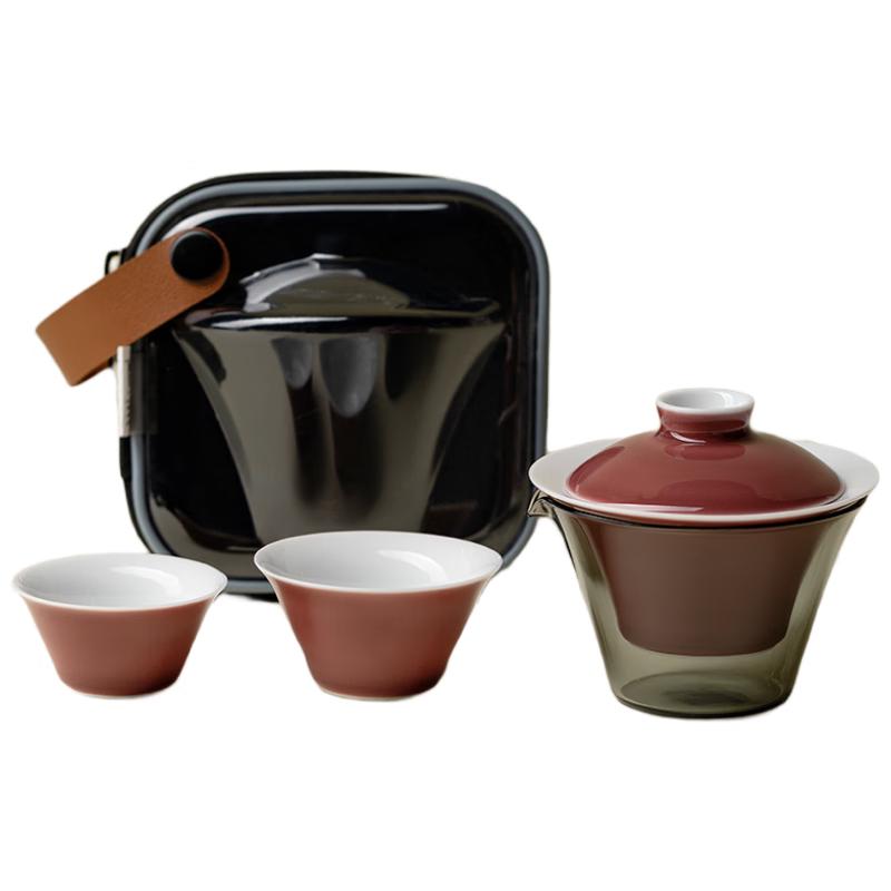 Woding Portable Travel Tea Set - 1 Pot, 2 Cups