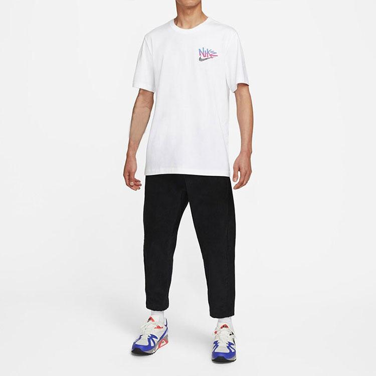 Nike Sportswear Logo Graphic Print Crew Neck Short Sleeve T-Shirt Men Tops White DQ1408-100