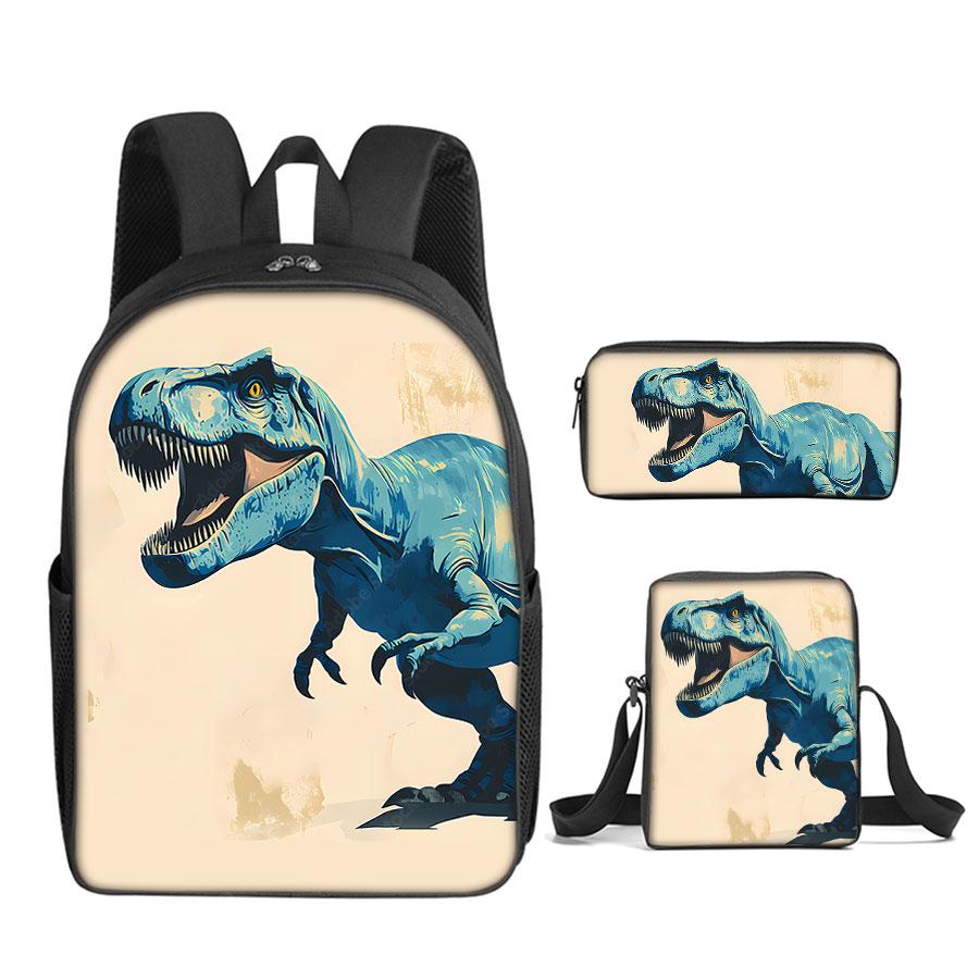 3-delige set dinosaurus schoudertas, etui, schooltassen voor jongens/meisjes Kinderen Beste Cadeaus Cartoon Schoolrugzak