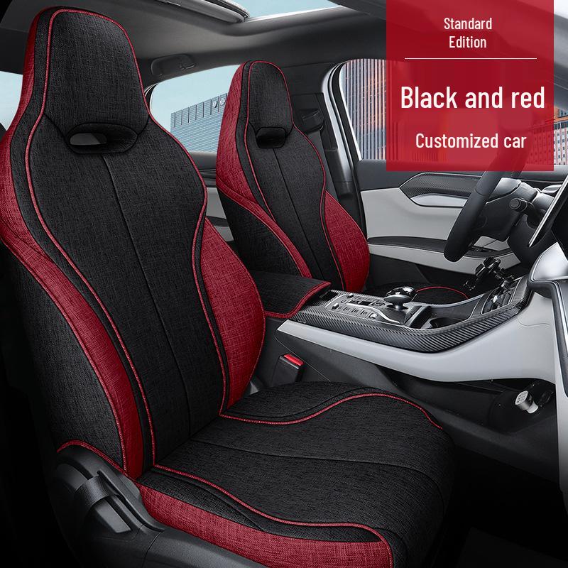 BYD QinPLUS Linen Car Seat Cushion, Full Surround, Four Seasons, for Qinplusdmi/ev.