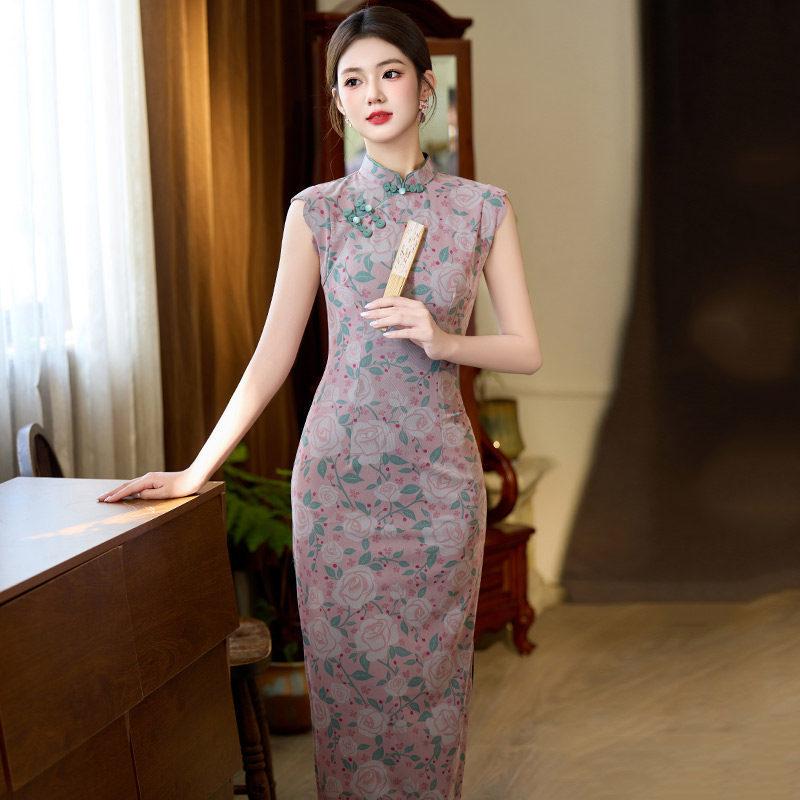 Sleeveless national style, new Chinese Suzhou long cheongsam, improved young 1011 new women's high-end sense, daily wear