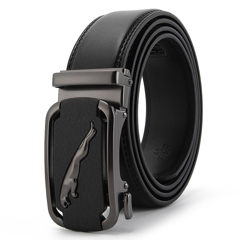 Frosted Automatic Buckle Edge Two-Layer Cowhide Belt, Business And Leisure Men'S Trendy Belt