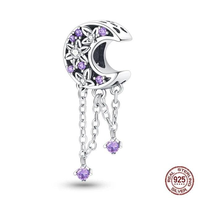 925 Sterling Silver Colorful Zircon Dreamcatcher Charms Beads Pendants FitFashion Original Bracelets DIY Jewelry Making