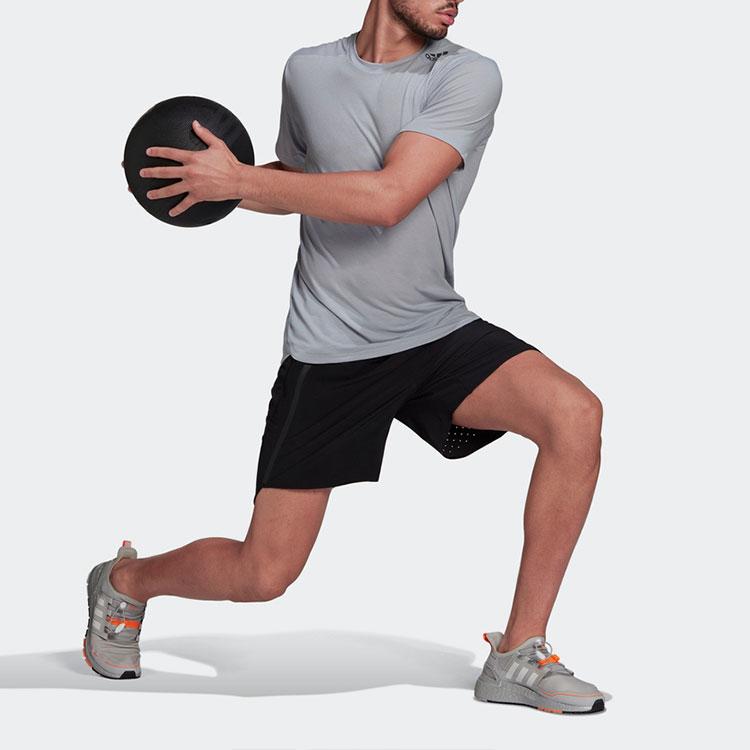 Adidas Solid Color Drawstring Breathable Training Shorts Men Bottoms Black HE3013