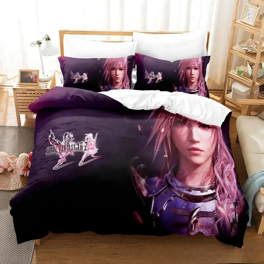 New 3D Printed Anime Game FINAL FANTASY XIII-2 Bedding Set Boys Girls Twin Queen King Size Duvet Cover Pillowcase Bed Boys Adult