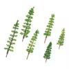 10Pcs Simulation Mini Green Tree Model Dollhouses Garden Landscape Ornaments Dollhouse Railway Street Scene Decoration