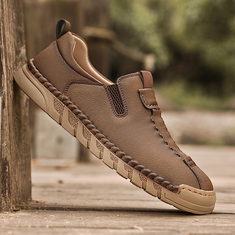Men's Leather Casual Shoes Handmade Loafers Large Size Men's Genuine Leather Shoes Slip On Shoes