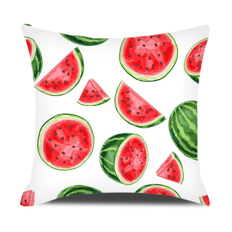Summer Home Decor Pillow Cover 18x18 Inches Cartoon Fruits Printed Pillowcase Sofa Chair Seat Decorative Pillows Cushion Covers