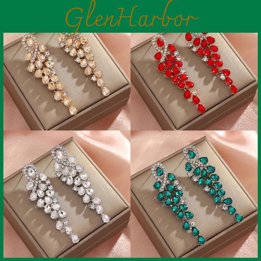 Alloy Geometric Drop Earrings For Women With Tassel Design And Elegant Style