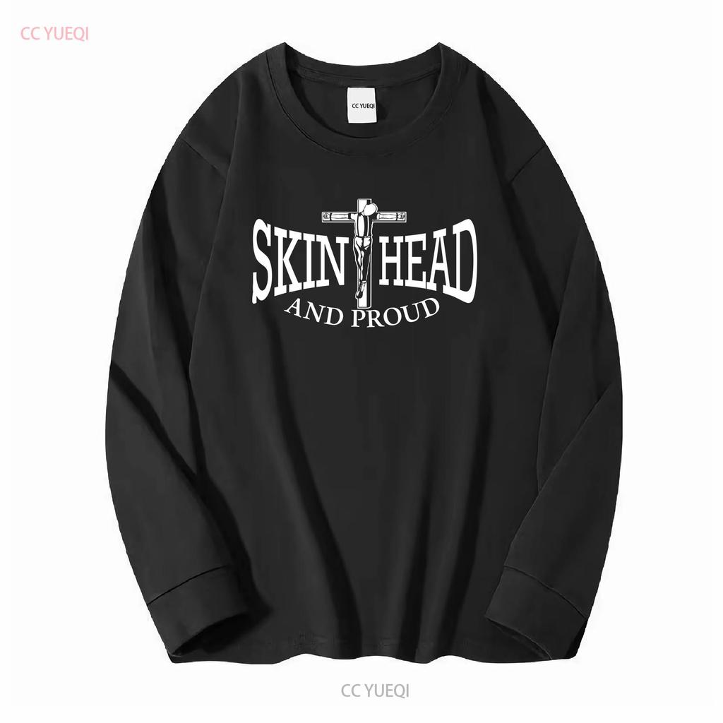 Skinhead and Proud T Shirt Skin Head Punk Oi Ska Long or Short Sleeves Vintage Washed Graphic Stretched Stylish Soft Versatile