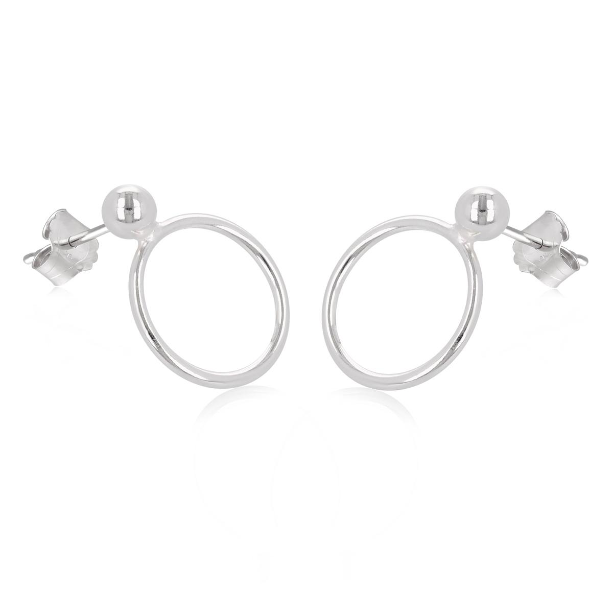 

Les Trésors De Lily [R4014] - Серебряные серьги Хореография серебро - 17x12 мм (круг)