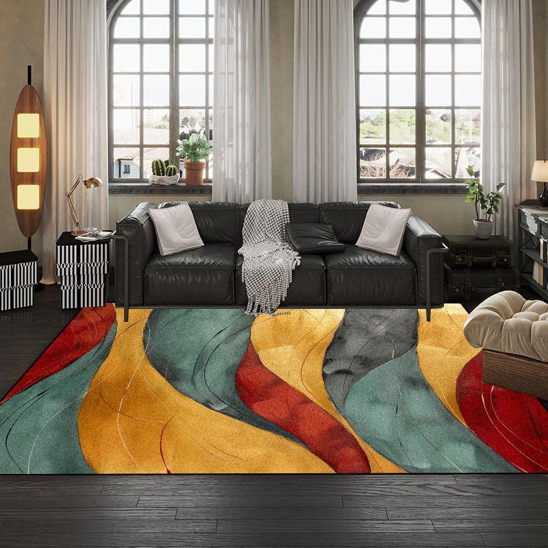 European Abstract Geometry Living Room Large Carpet Bedroom Non-slip Sofa Soft Rugs 140x200 Washable Leisure Balcony Foot Mats