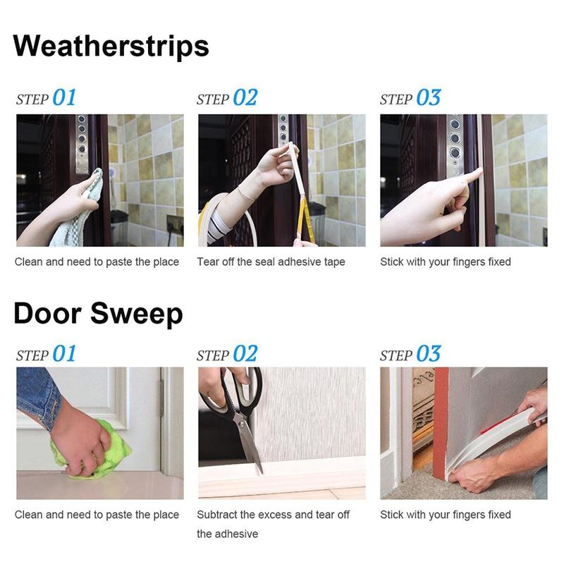 Home Window Sealing Soundproofing D Type Tape Self Adhesive Collision Avoidance Seal Strip Foam Home Supplies