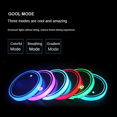 7 cores carro LED luminoso copo de água almofada auto copo garrafa suporte coaster antiderrapante almofada tapetes interior atmosfera luz decoração