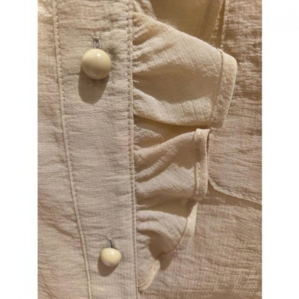 Cc Collect Ruffle Detail Wide Collar Blouse  C262msc136 