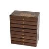 Antique Chinese Walnut Wood Multi-layer Jewelry Box with Drawers for Rings, Earrings, and Necklaces