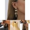 Fashionable Women's Alloy Geometric Tassel Earrings Chic Asymmetric Gold Finish