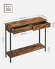 Console table, hallway table, side table, folding table with 2 drawers, steel frame, hallway, living room, design