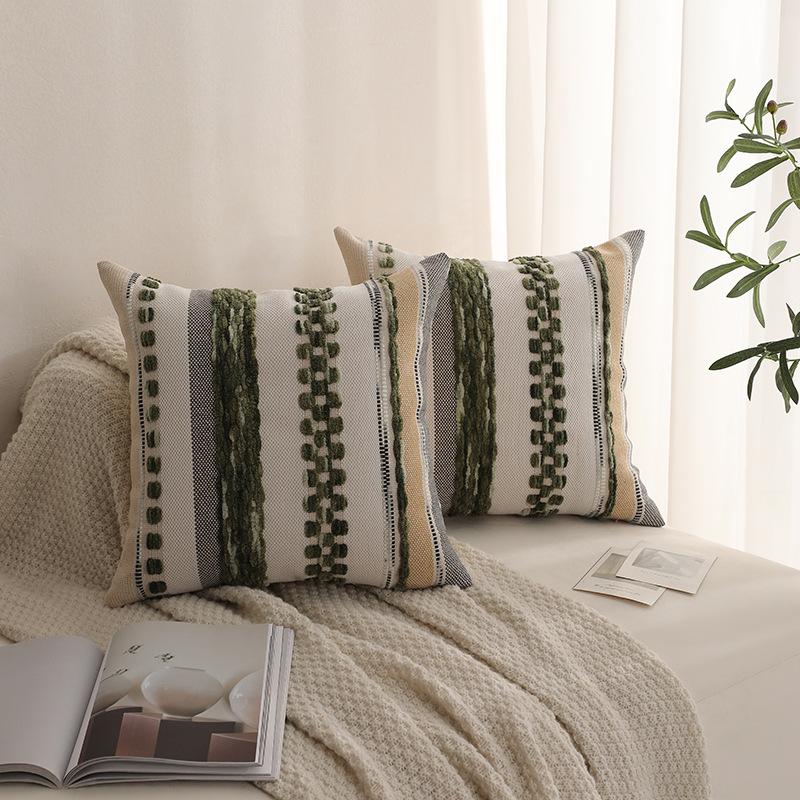 Nordic Style Tufted Colorful Velvet Woven Pillow Cover Single-sided Home Cushion Sofa Decorative Cushion Cover