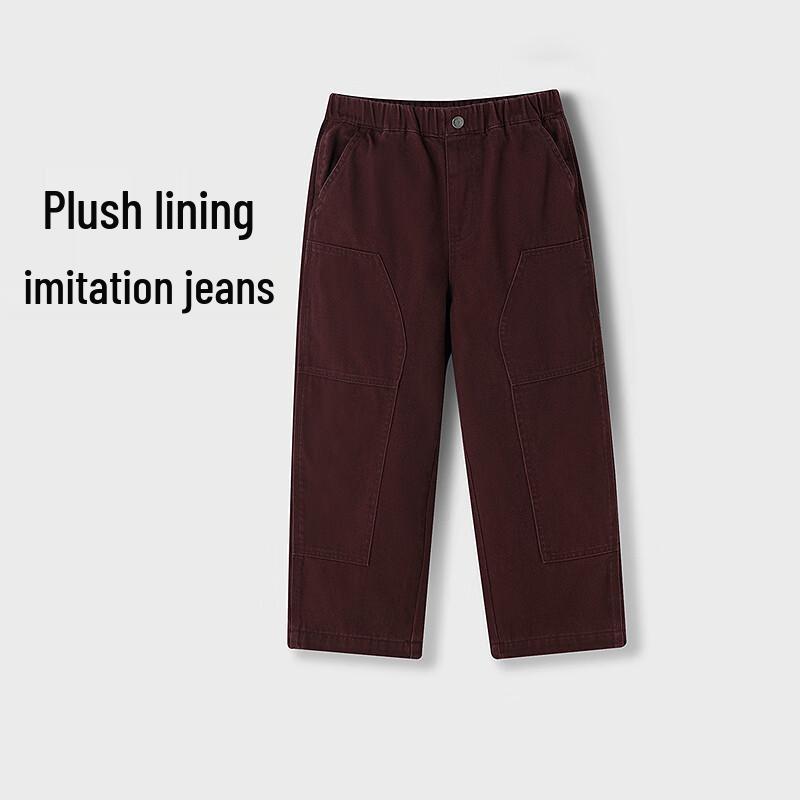 

Annil Boys Plush-Lined Faux Denim Cargo Pants 150