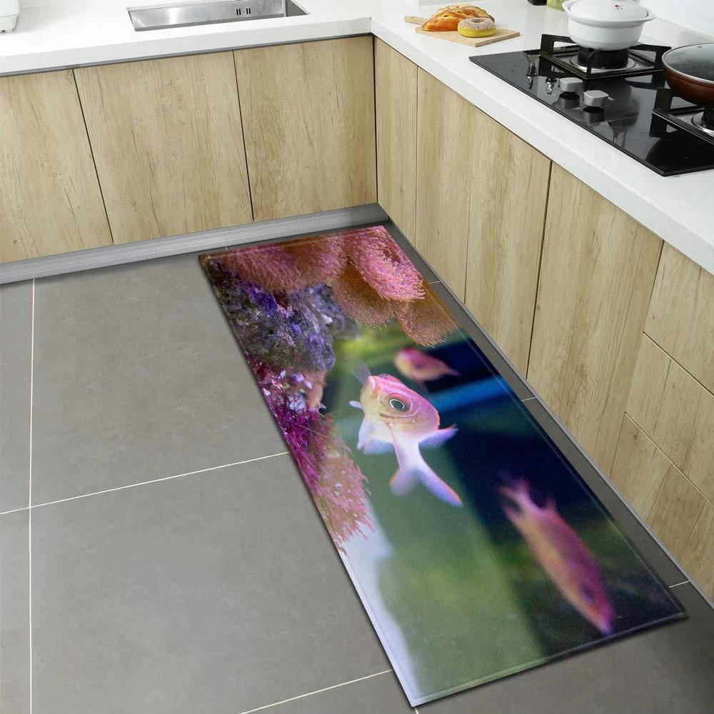 Underwater World Pattern Home Kitchen Floor Mat Door Decoration Floor Mat