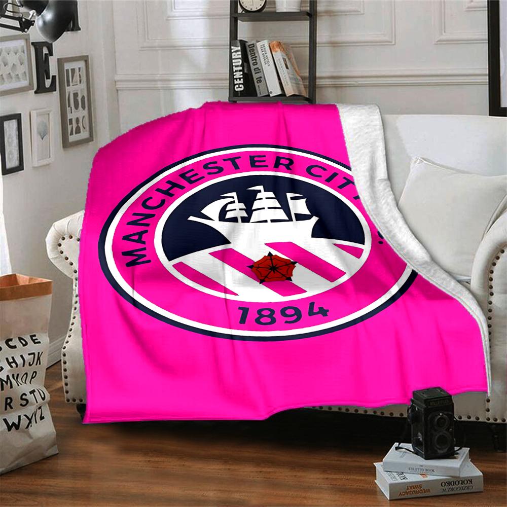 Manchester City Fc Crest Blankets Flannel Printed Breathable Warm Throw Blanket for Home Office Bedspreads 0708a8