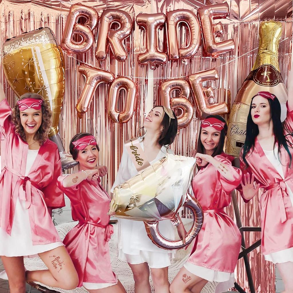 Bride To Be Balloon Set, Bachelorette Party Decor Arrangement Bridal Veil Shoulder Strap Balloon Arrangement