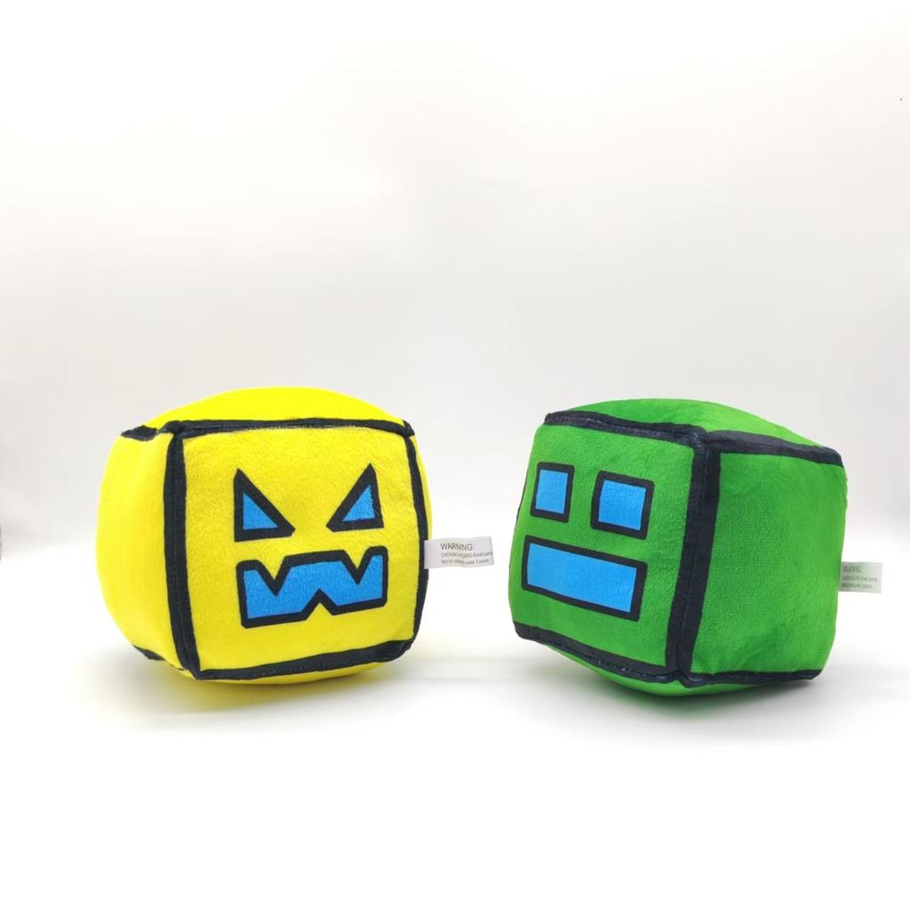 Geometry Plush Toy,Cube Volume Wood Stuffed Animal Plushie Doll Toys for Kids and Gaming Fans Children's Day Birthday Gift