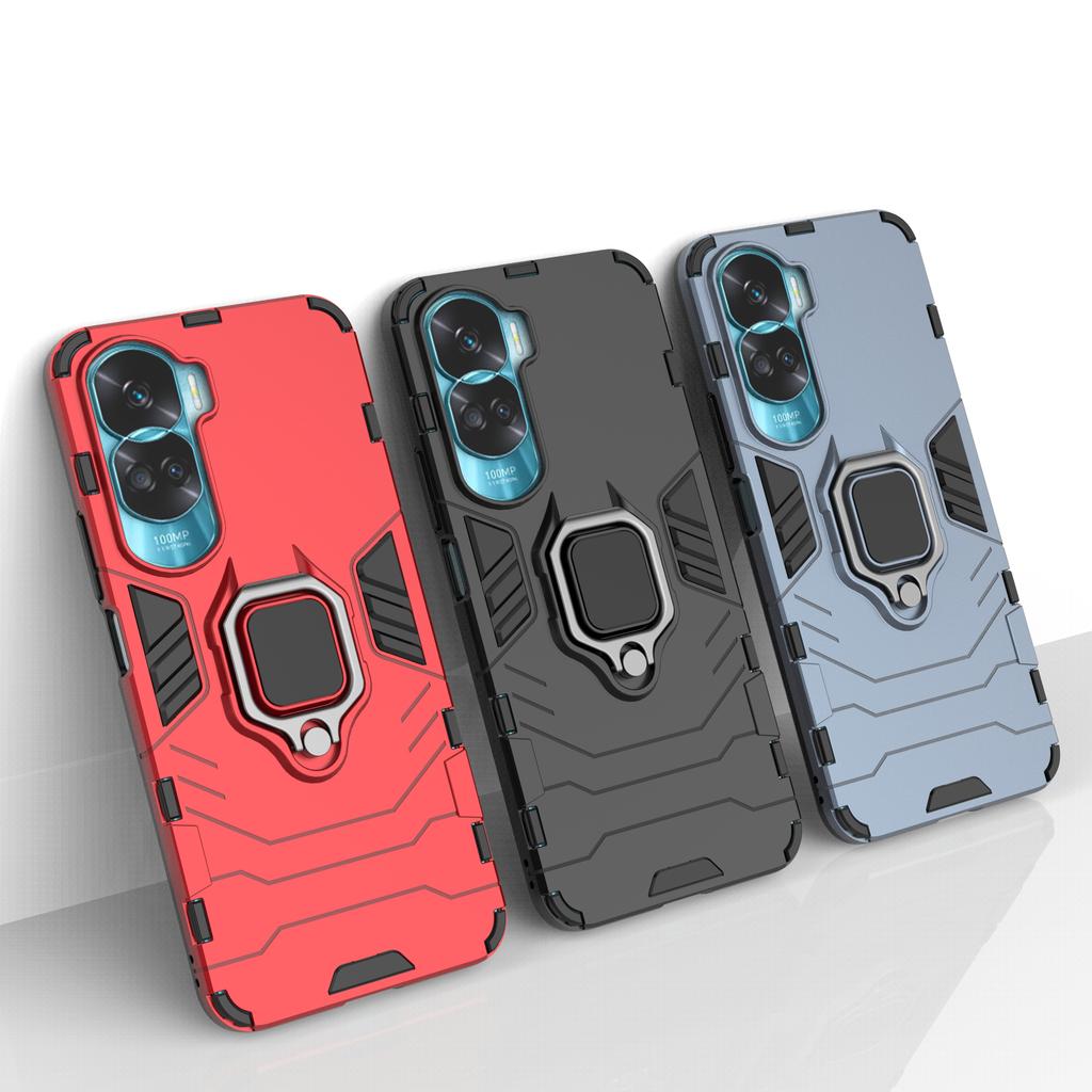 Nárazuvzdorné pouzdro Armour For Honor 100 90 80 80SE 70 60 60SE 50 50SE 30 30S Pro Plus Lite 5G Zadní kryt kovového kroužku s nárazníkem