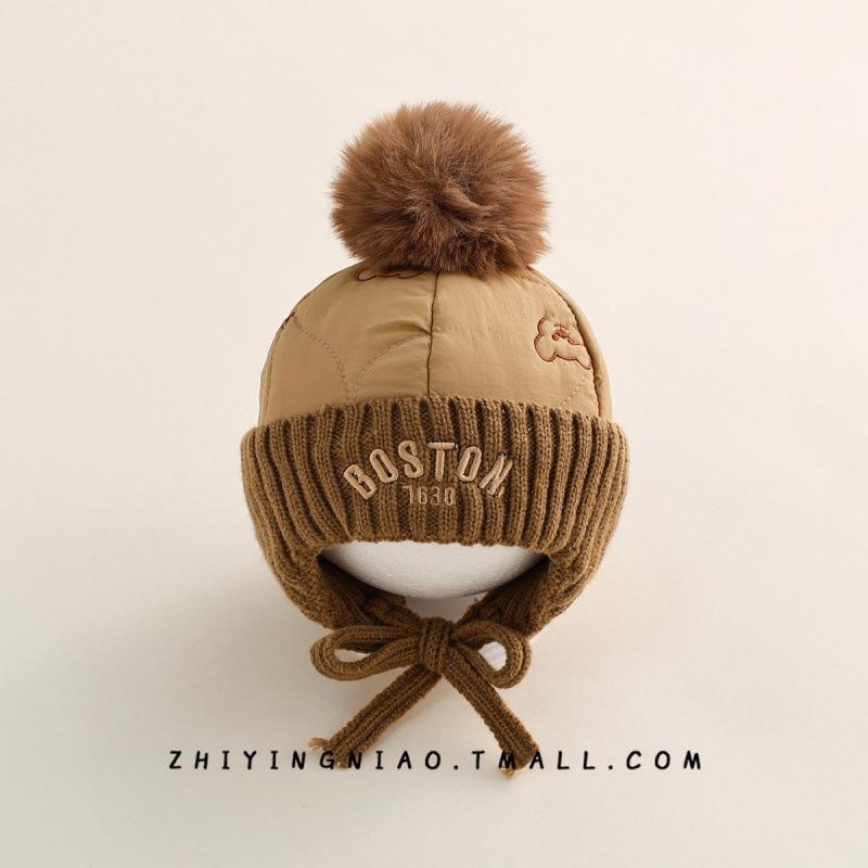 Autumn Winter Korean Style Warm Ear Protection Knit Hat for Infants & Toddlers