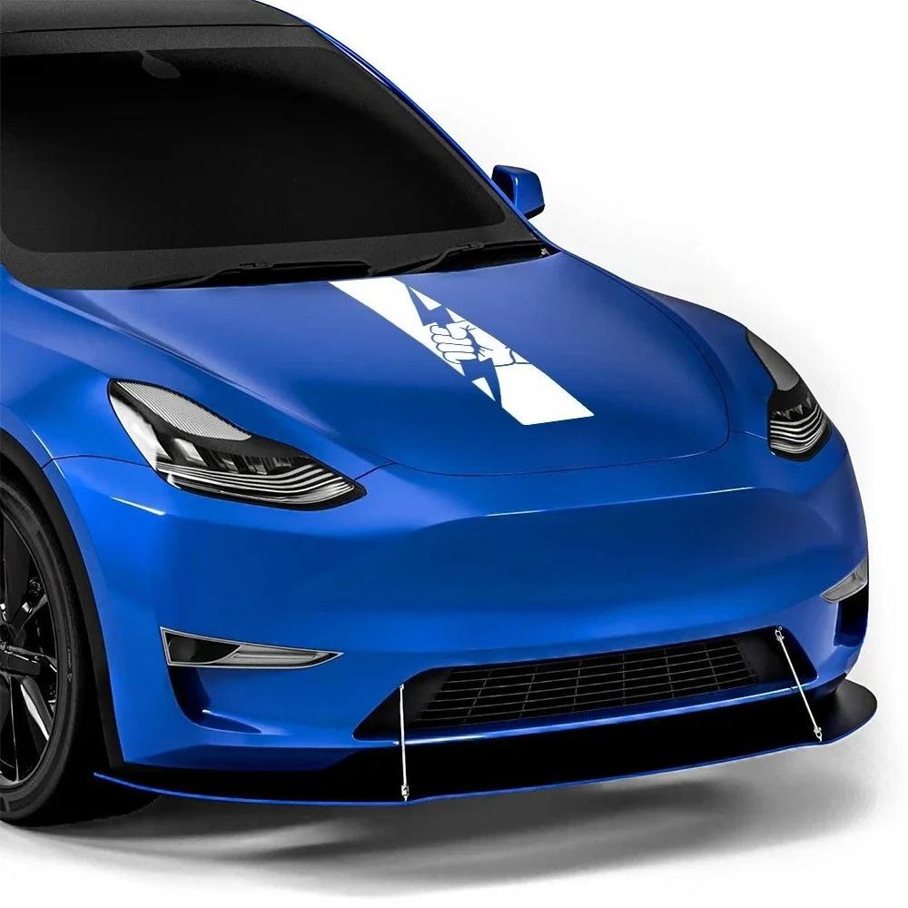 Car Engine Hood Sticker For Tesla Model 3 Model Y Waterproof Vinyl Decal Auto Bonnet Exterior Decorative Sticker Car Accessories