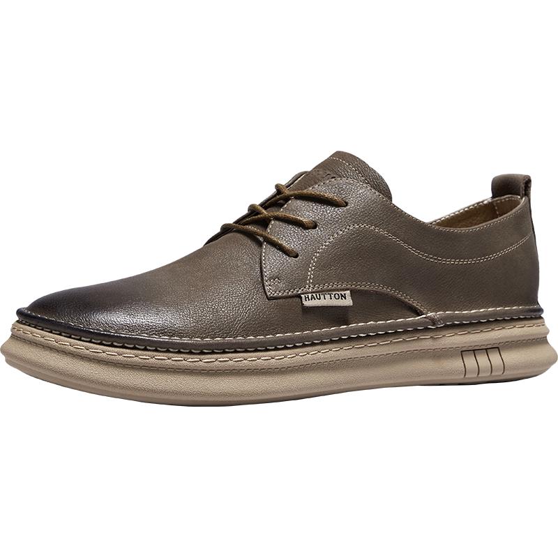 HAUT TON Men s Retro Casual Leather Shoes EU 42