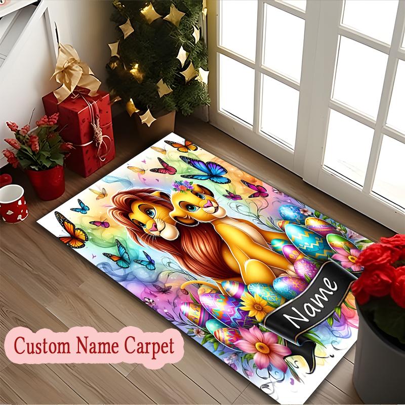 [Lilo Stitch Tropical Adventure Printed Carpet] Non-slip Home Office Rug, Personalized Customize Name Area Carpet
