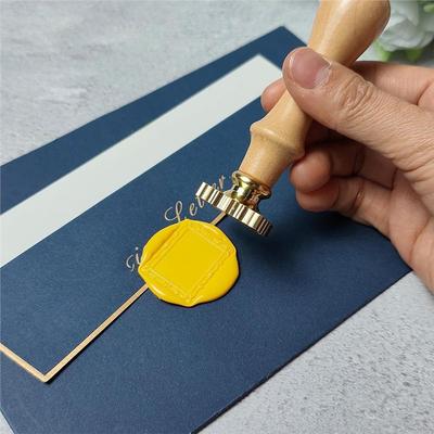 For Wax Seal Stamp Frame, 3D Embossed Flower Relief Carving Brass Head And Wood Handle For Wax Seal Kit