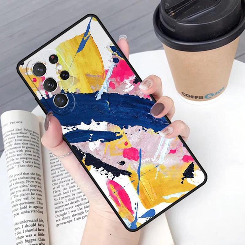 Oil painting graffiti phone case Cover For Samsung Galaxy S24 S25 Ultra S21 S22 Ultra S10E Note 10 Plus Note 20 FE S23