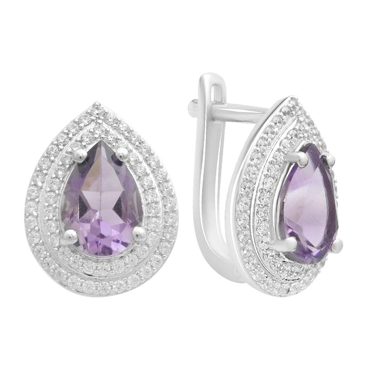 

Silver earrings with natural amethyst 4.426ct (2179405) аметист