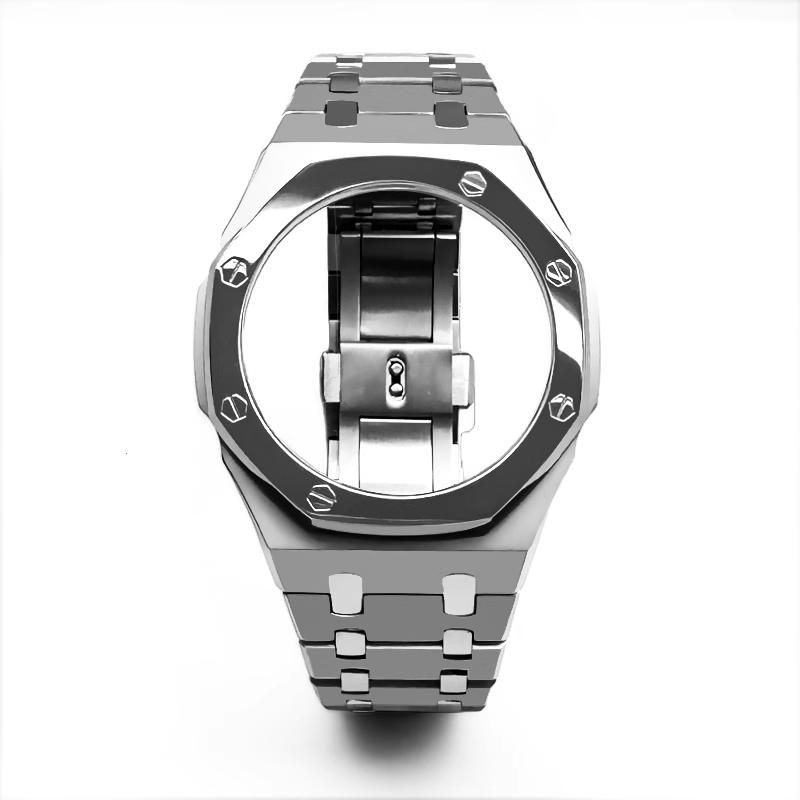 GA2100 Mod kit Stainless Steel Case watch Strap For Casio G-SHOCK Farm Oak GA-2100 GA-2110 GA-B2100 Metal watch bezel watch band