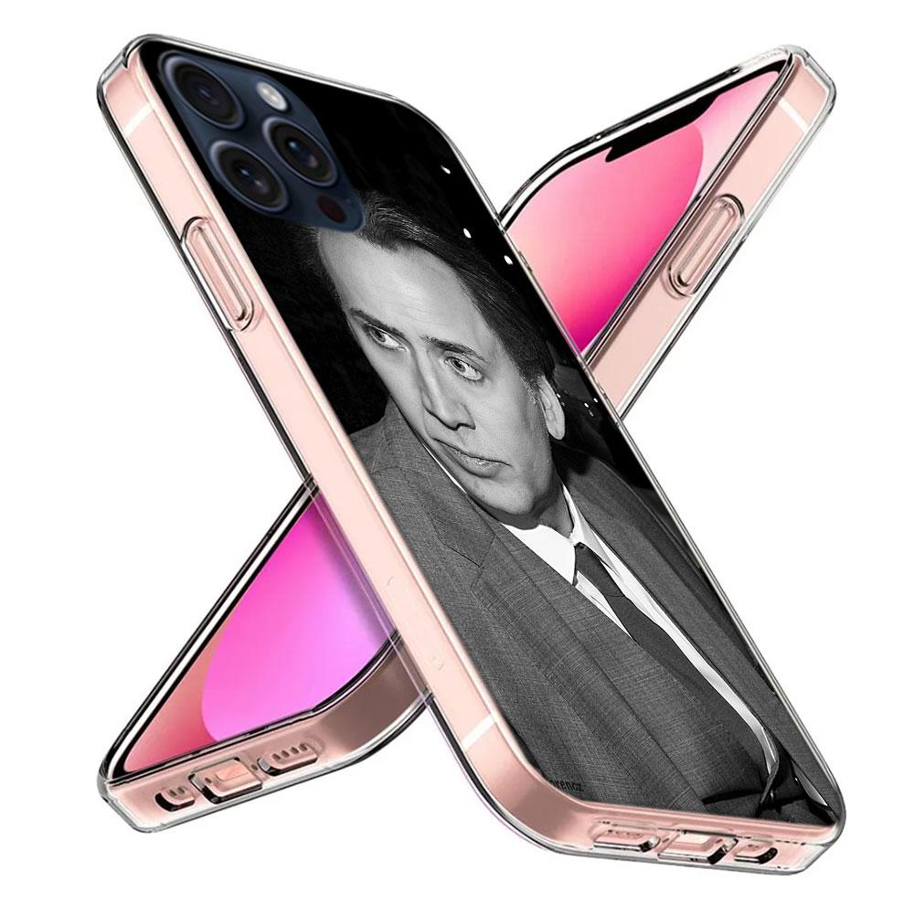 Lustiger Nicolas Cage Schauspieler Klare Handyhülle Für Iphone 17 Air 16 Pro Max 15 Pro 14 Plus 17E 16E 11 13 12 Mini Hüllen Hüllen Fundas C