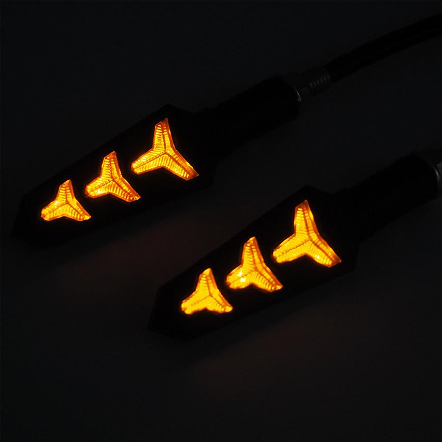 Flowing Motorcycle Motorbike Fish Bone Style Turn Signal Indicator Light