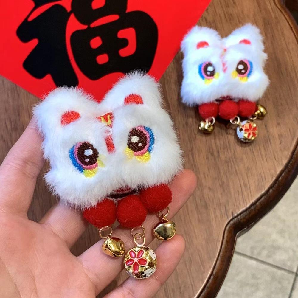 New Year Headdress Chinese Traditional Hairpin Bowknot Bell Hair Clip Animal Kawaii Headwear Women Girls Hair Accessory