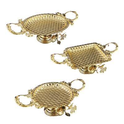 Serving Tray Metal Serving Dish Cosmetic Storage Tray Party Snacks Plate for Restaurant Kitchen Vanity Centerpiece Dining Room
