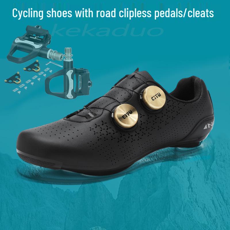 Unisex Clipless Cycling Shoes: Breathable, Lightweight, Stiff Sole, Double BOA Dial - Road & Mountain Bike Compatible