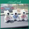 Pluche West Highland Terrier Sleutelhanger Met Parelketting En Zilveren Sleutelring Voor Auto Decoratie En Tas Accessoires