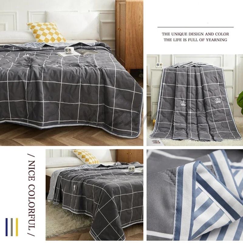 New Printed Quilt Washed Cotton Quilt Summer Thin Quilt Skin Friendly Bedding Air Conditioning Thin Blanket Home Textiles Machine Washable
