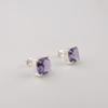 Iolite Gemstone 925 Sterling Silver Handcrafted Women Jewelry Tiny Minimalist Stud Earring 1" EE-181-11